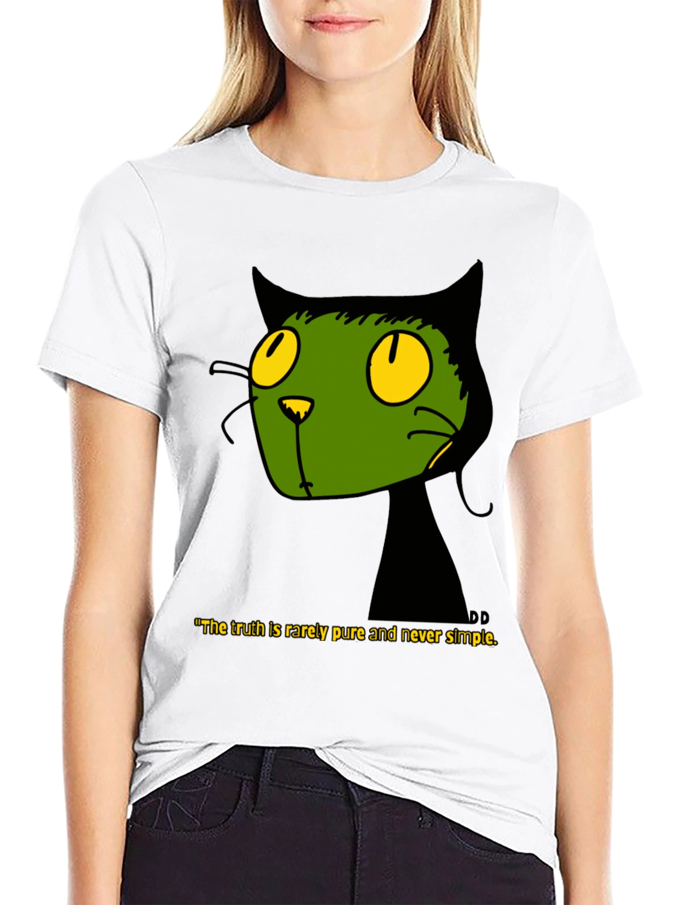 Black Cat T-Shirt - Truth is Rarely Pure