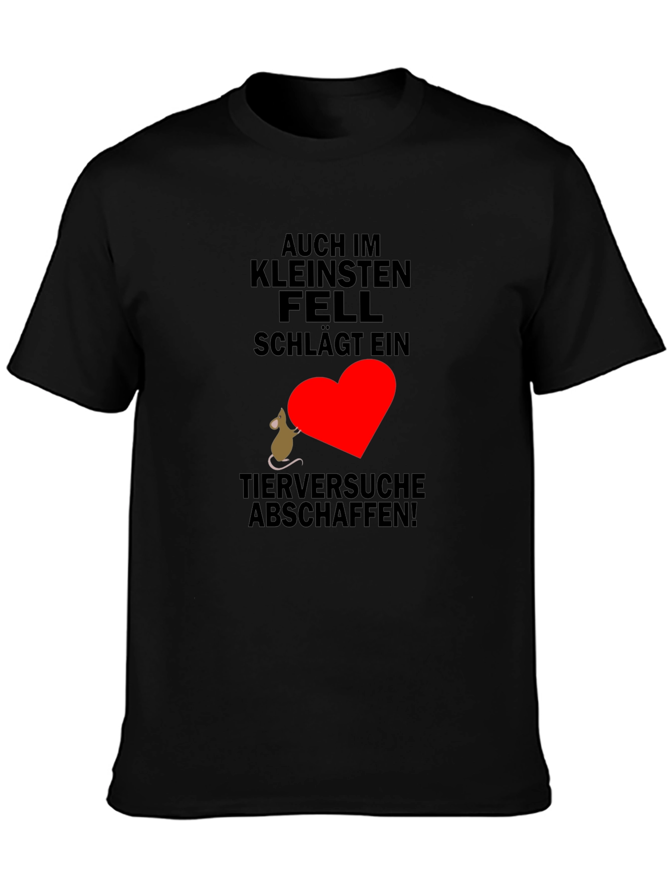 Black T-Shirt with Animal Rights Graphic
