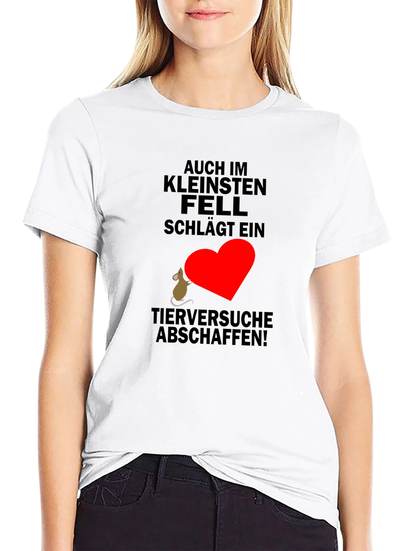 Black T-Shirt with Animal Rights Graphic