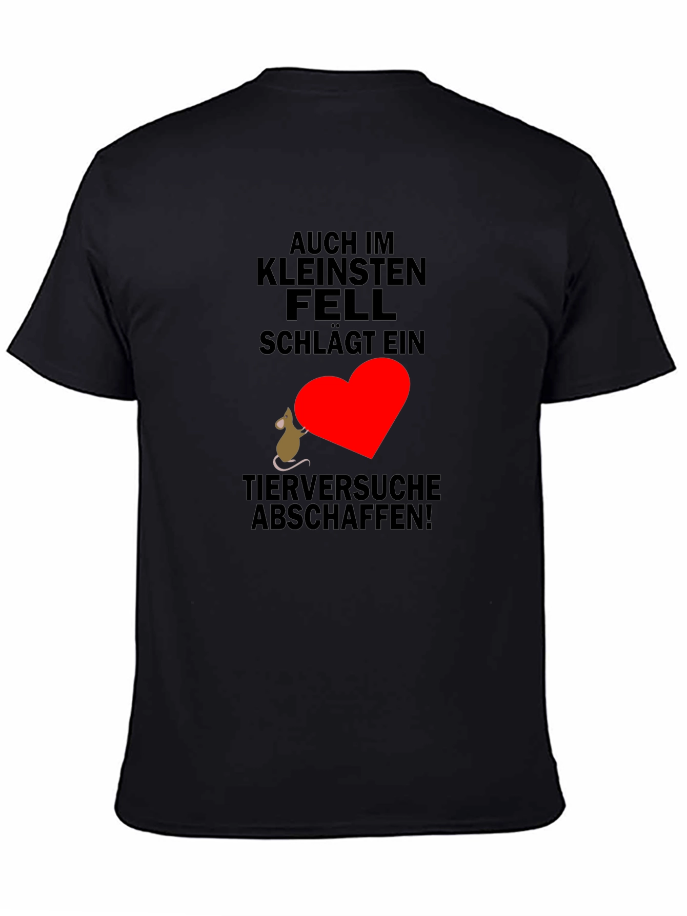 Black T-Shirt with Animal Rights Graphic