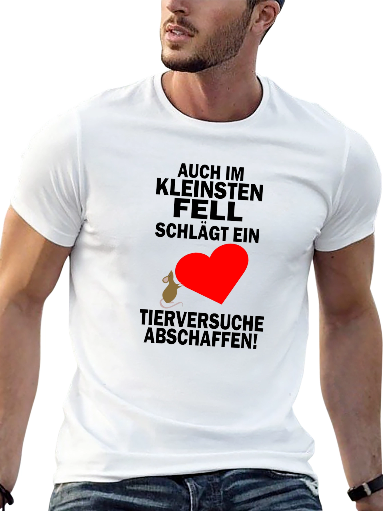 Black T-Shirt with Animal Rights Graphic