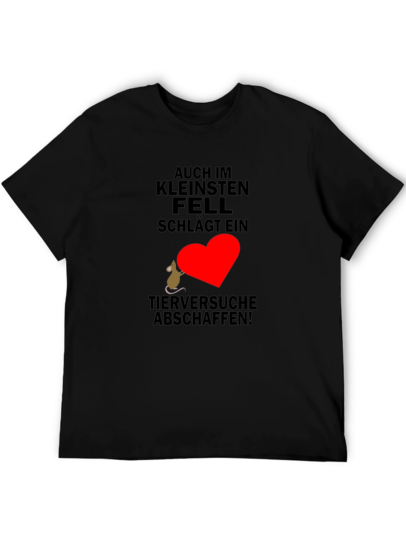 Black T-Shirt with Animal Rights Graphic