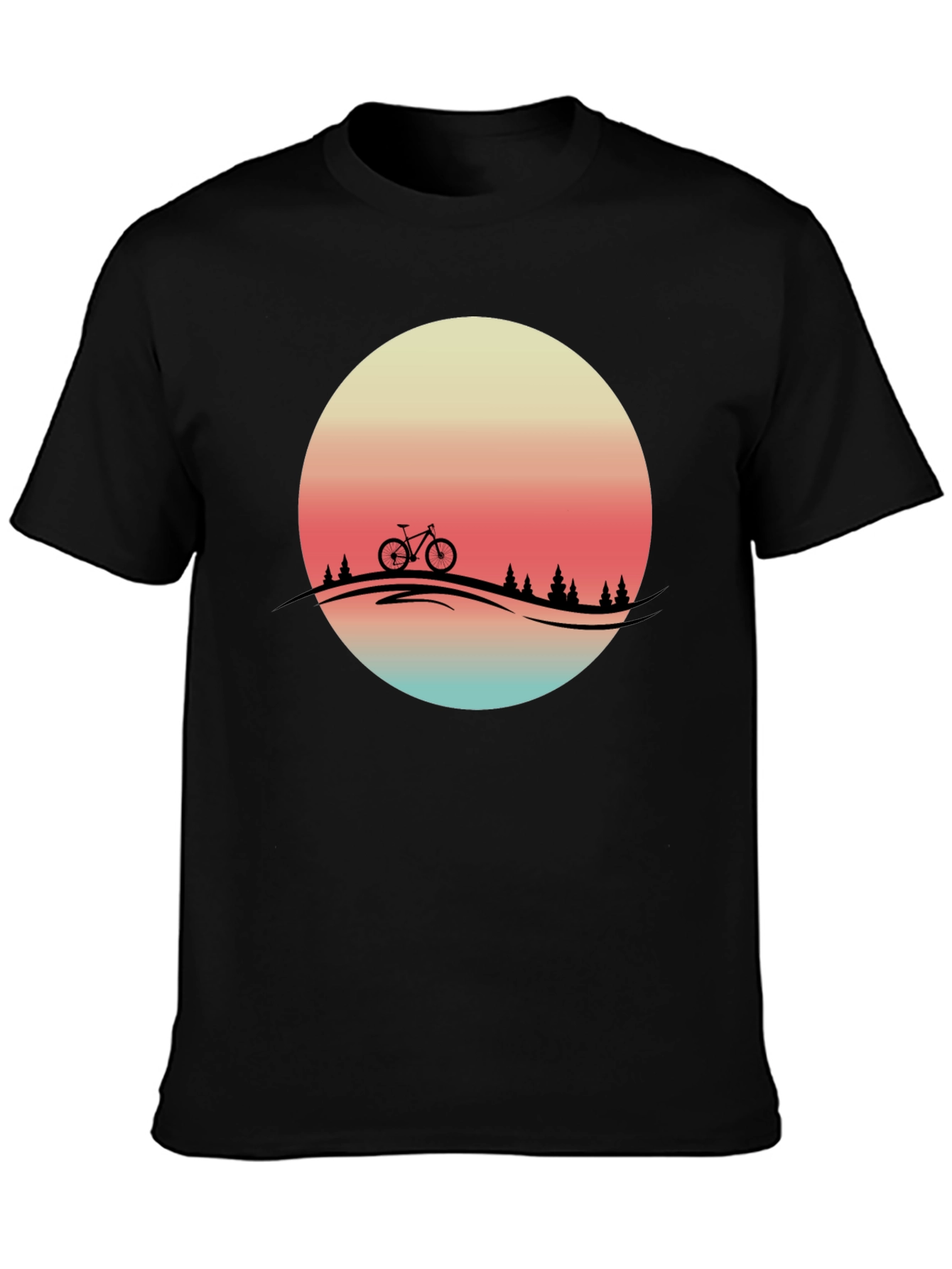 Retro Sunset Biker Tee - Mountain Bike Graphic T-Shirt