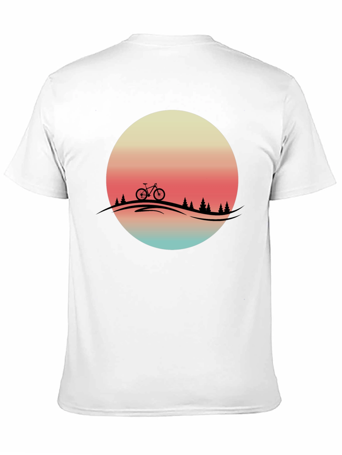 Retro Sunset Biker Tee - Mountain Bike Graphic T-Shirt