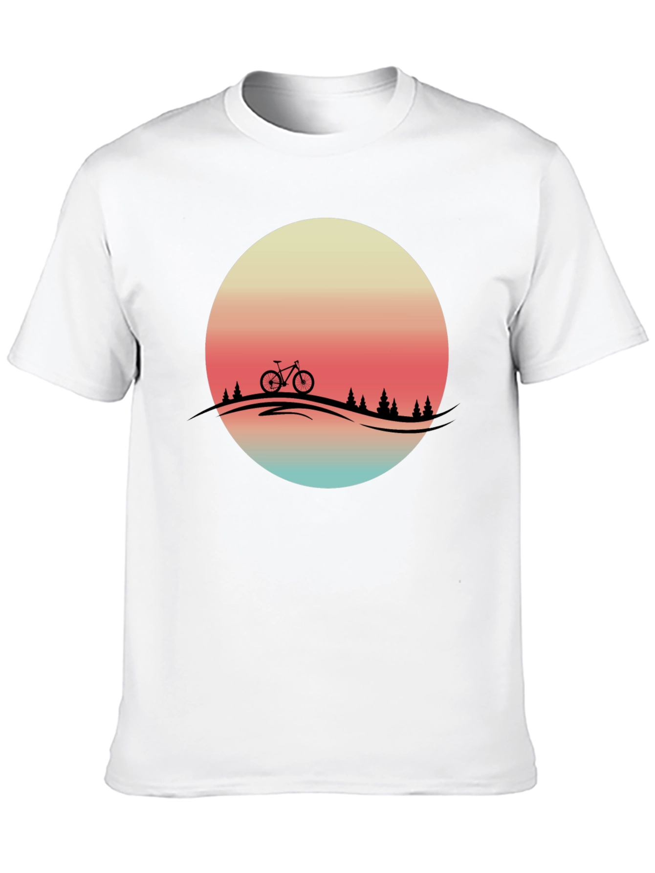 Retro Sunset Biker Tee - Mountain Bike Graphic T-Shirt