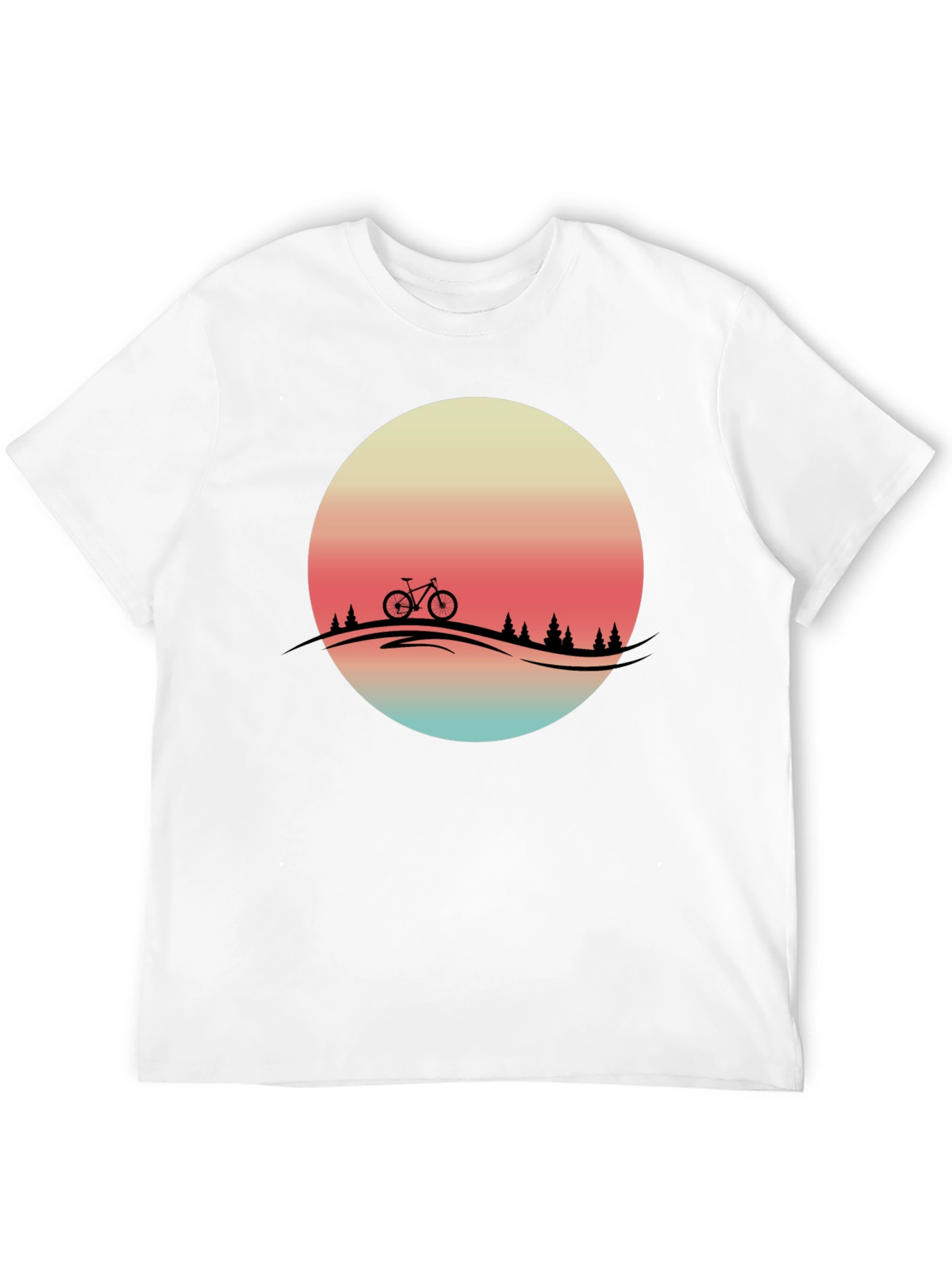 Retro Sunset Biker Tee - Mountain Bike Graphic T-Shirt