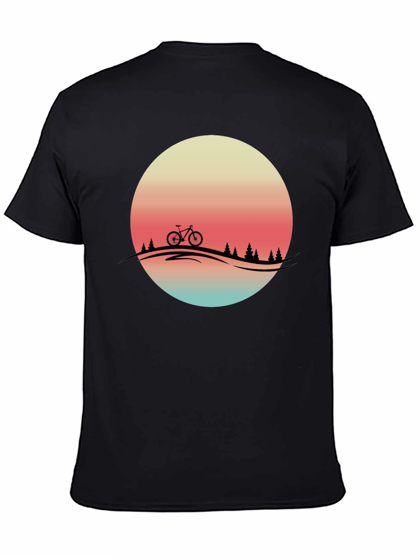 Retro Sunset Biker Tee - Mountain Bike Graphic T-Shirt