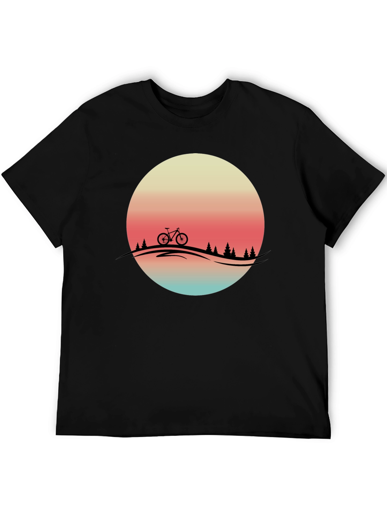 Retro Sunset Biker Tee - Mountain Bike Graphic T-Shirt