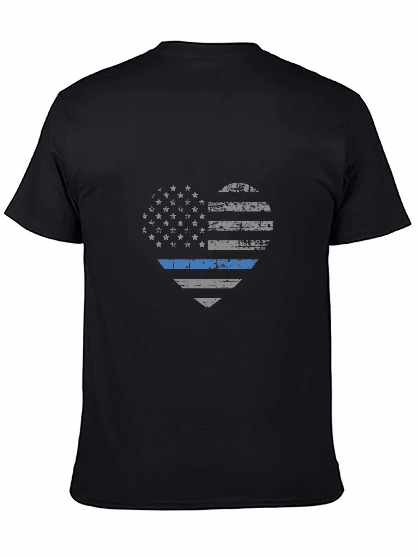 Thin Blue Line Heart Flag T-Shirt