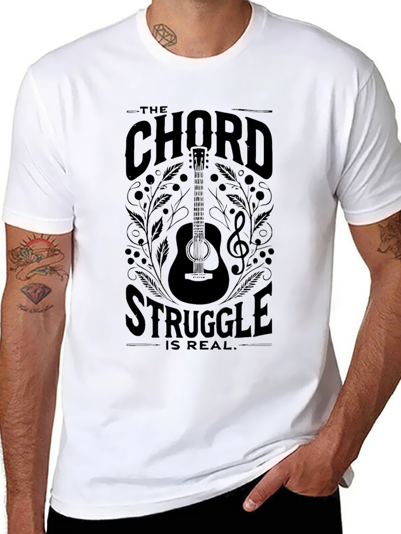 The Chord Struggle T-Shirt - Guitar Musician Tee