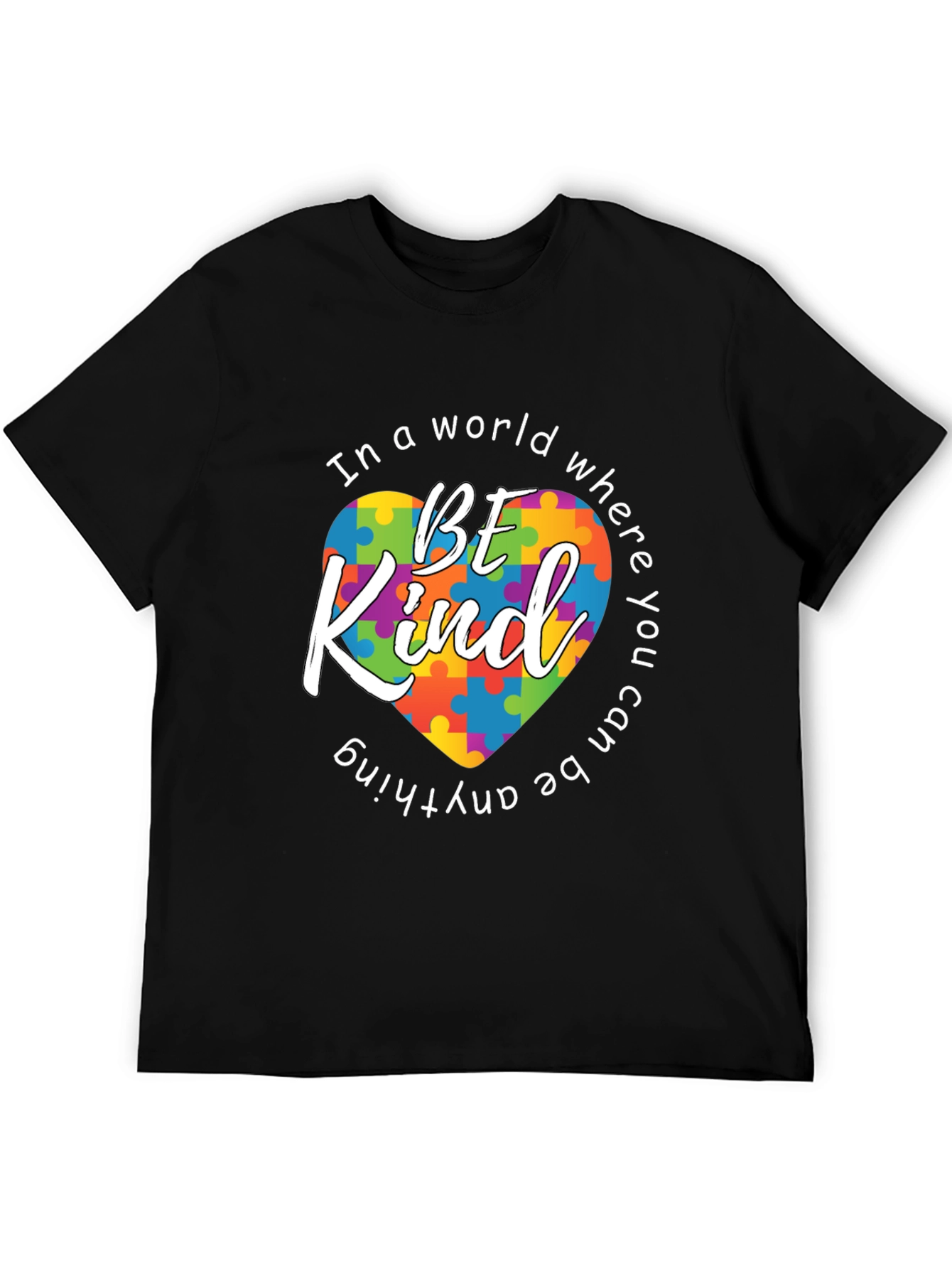 Be Kind Autism Awareness Puzzle Heart T-Shirt