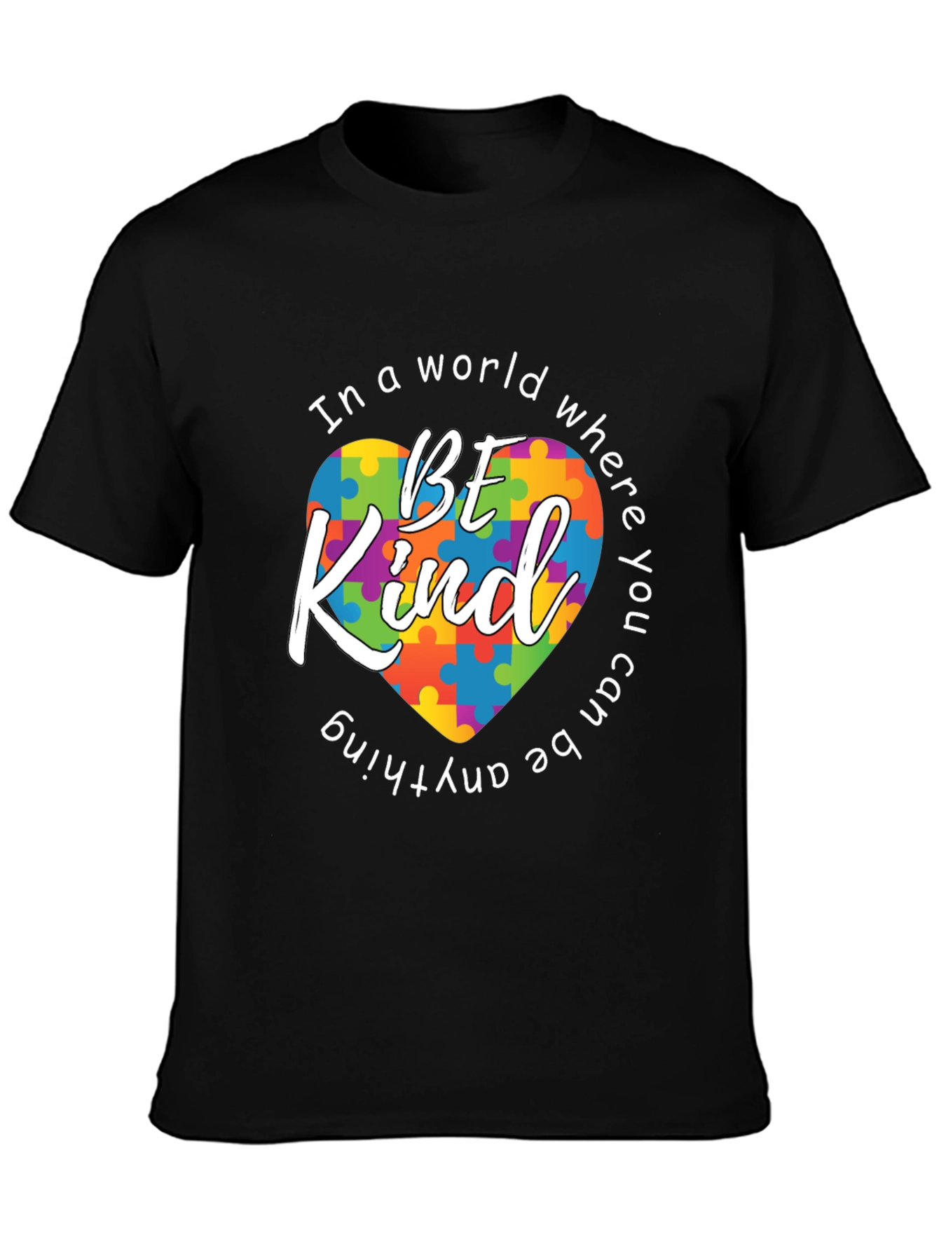 Be Kind Autism Awareness Puzzle Heart T-Shirt