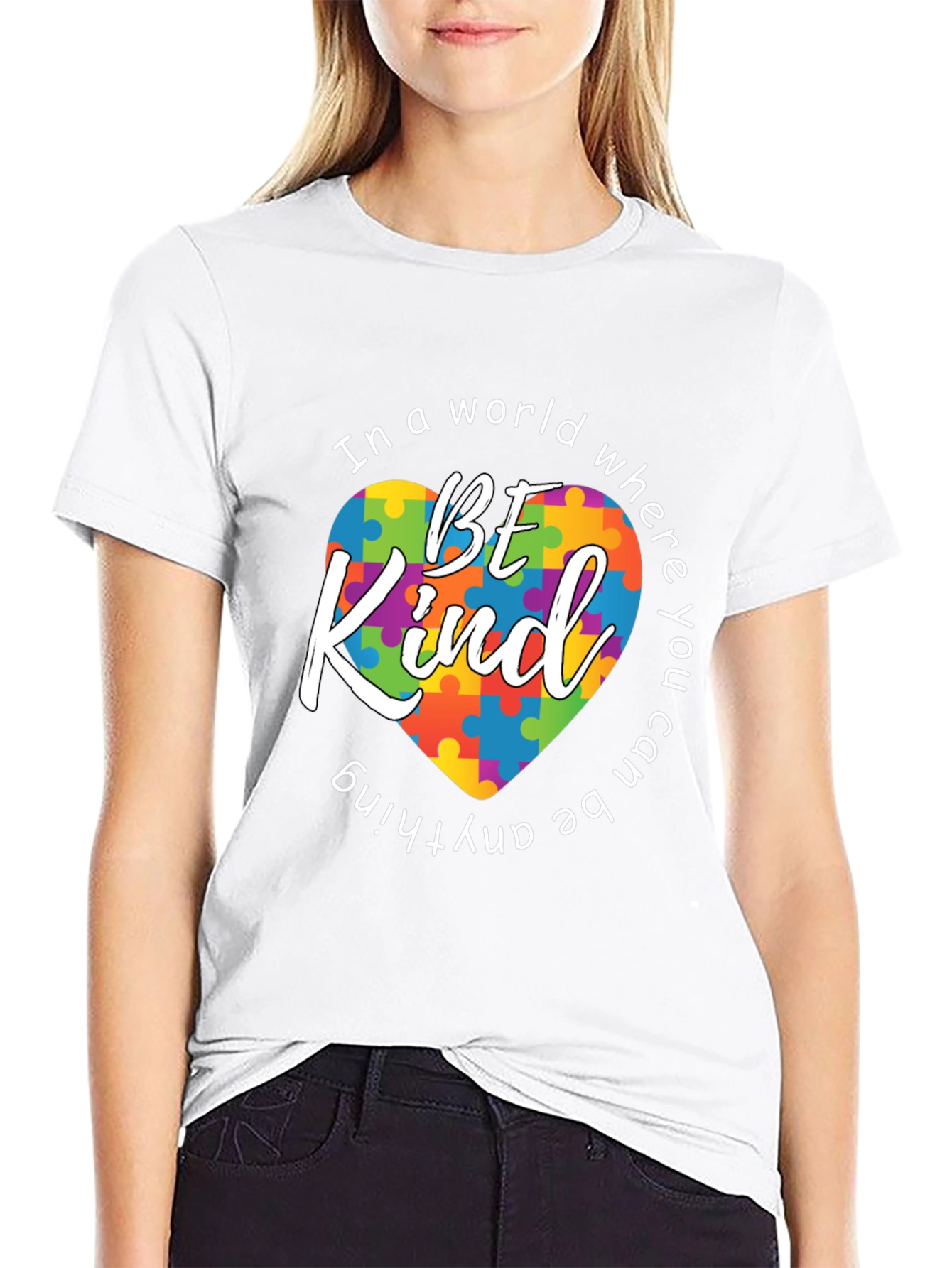 Be Kind Autism Awareness Puzzle Heart T-Shirt