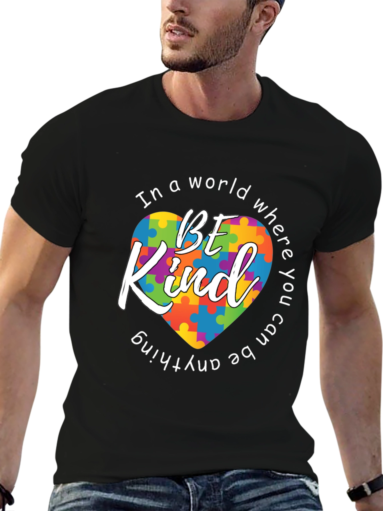 Be Kind Autism Awareness Puzzle Heart T-Shirt