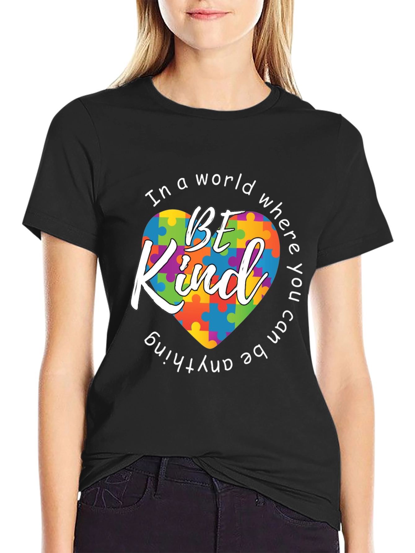 Be Kind Autism Awareness Puzzle Heart T-Shirt