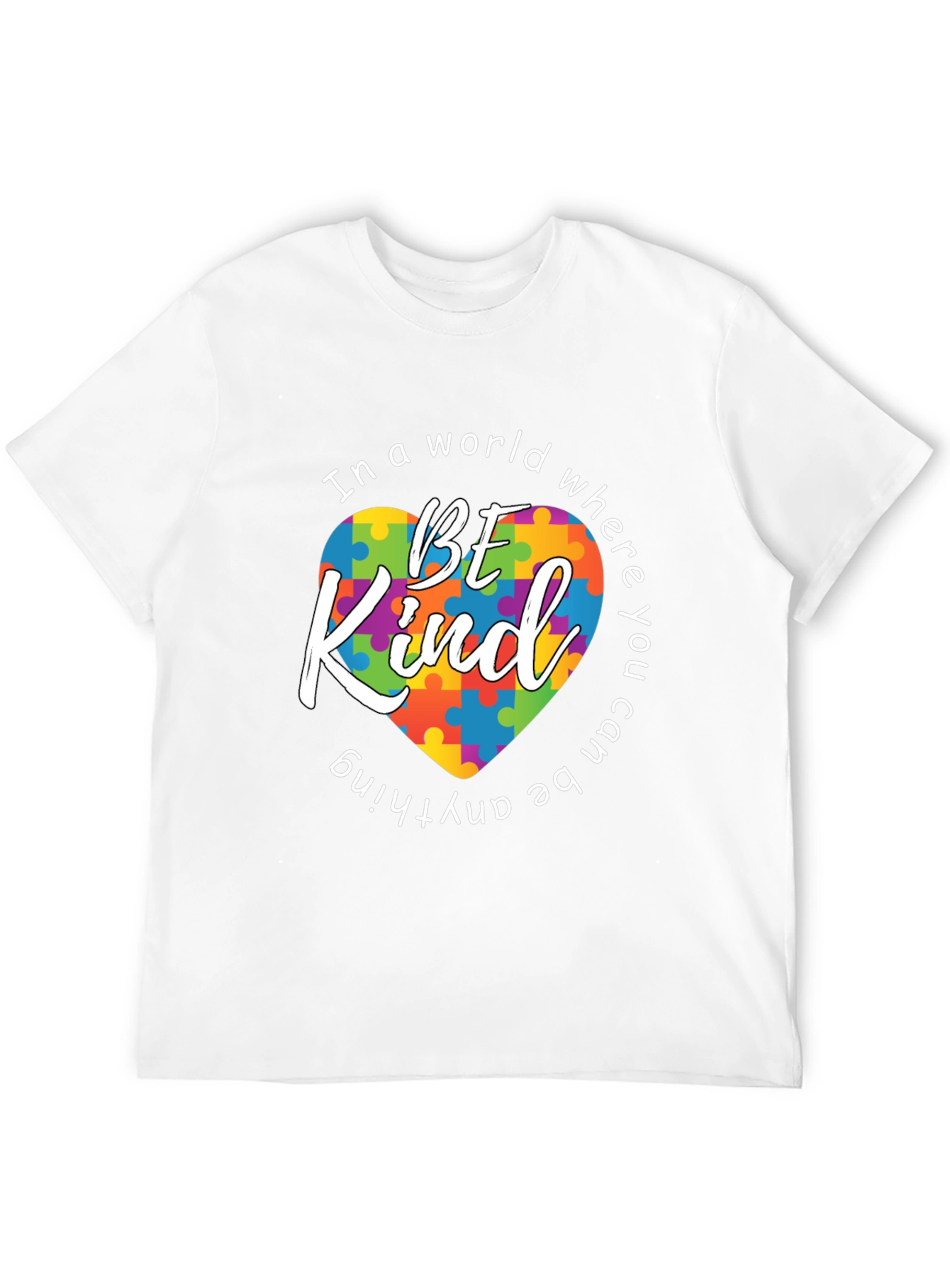 Be Kind Autism Awareness Puzzle Heart T-Shirt