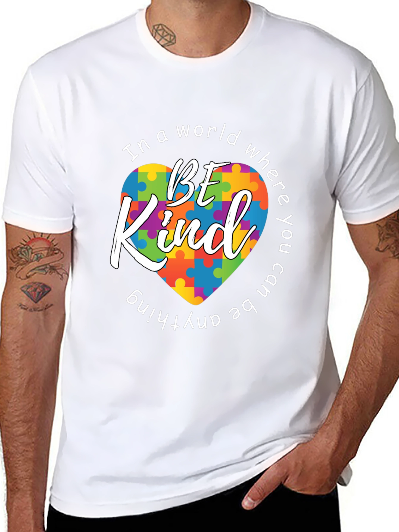 Be Kind Autism Awareness Puzzle Heart T-Shirt