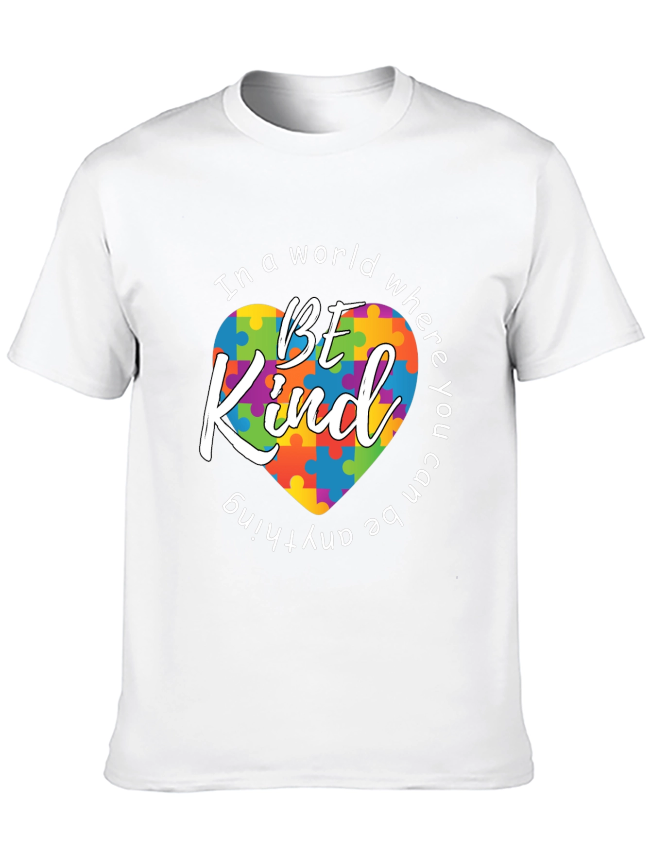 Be Kind Autism Awareness Puzzle Heart T-Shirt
