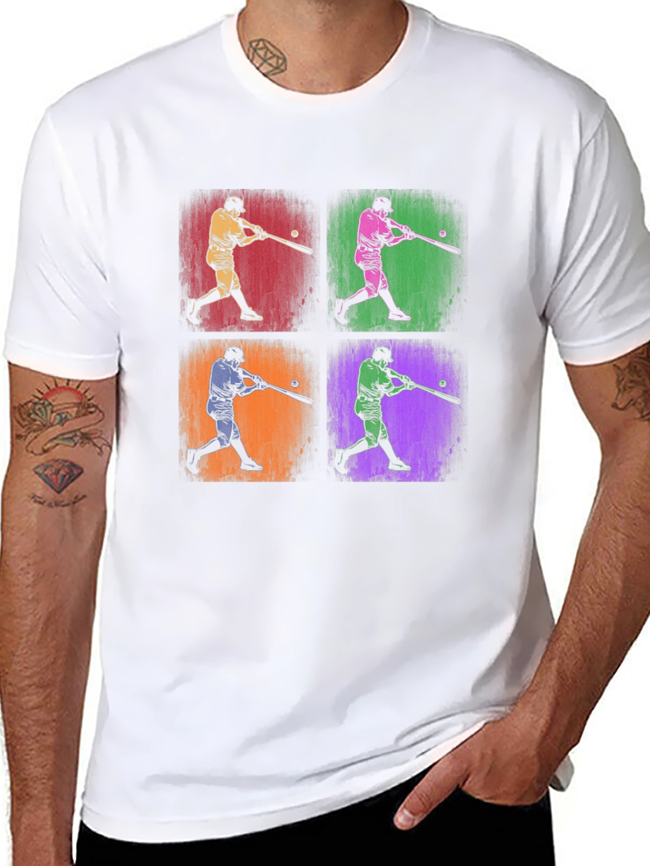 Retro Baseball Pop Art T-Shirt