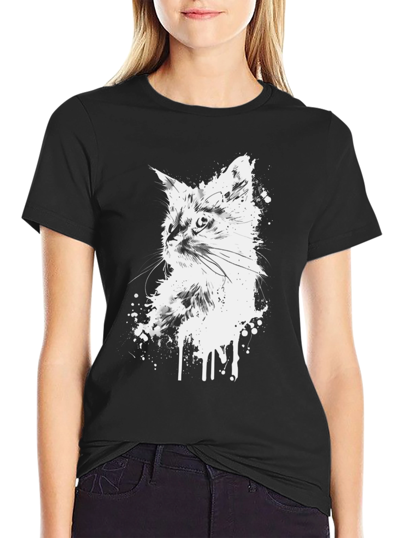 Cool Cat Graphic Black T-Shirt