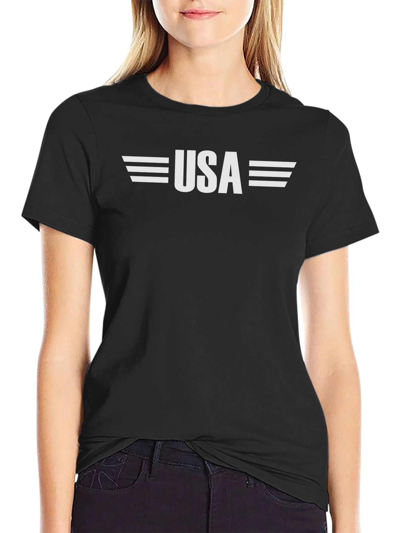 USA Graphic Print Crew Neck T-Shirt