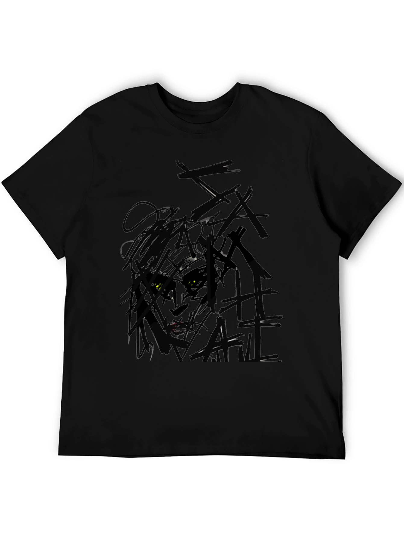 Abstract Graphic Print Black T-Shirt