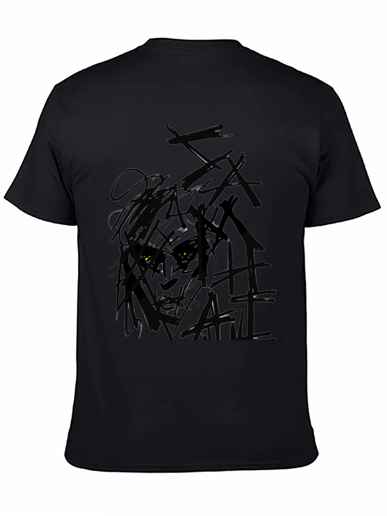 Abstract Graphic Print Black T-Shirt
