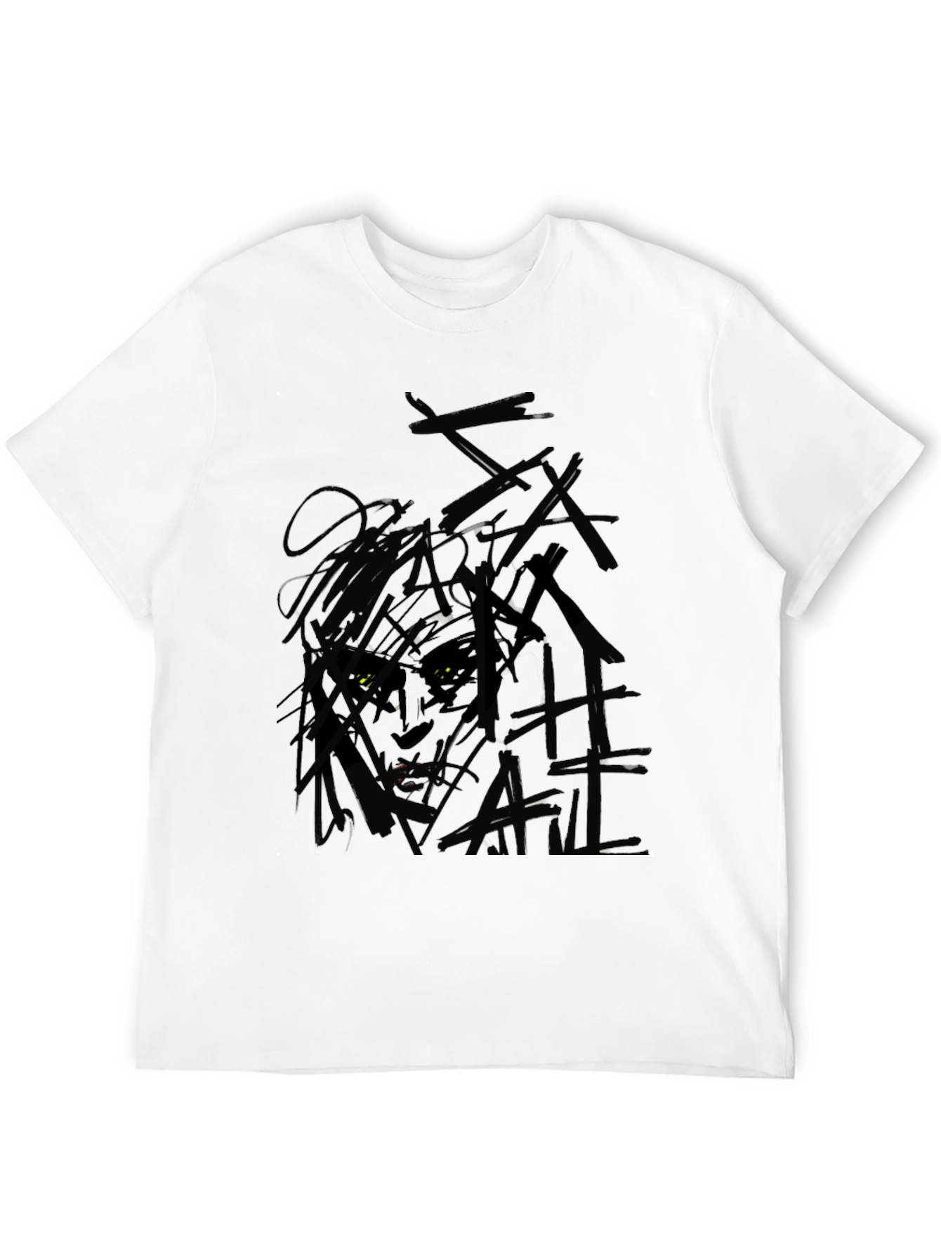 Abstract Graphic Print Black T-Shirt