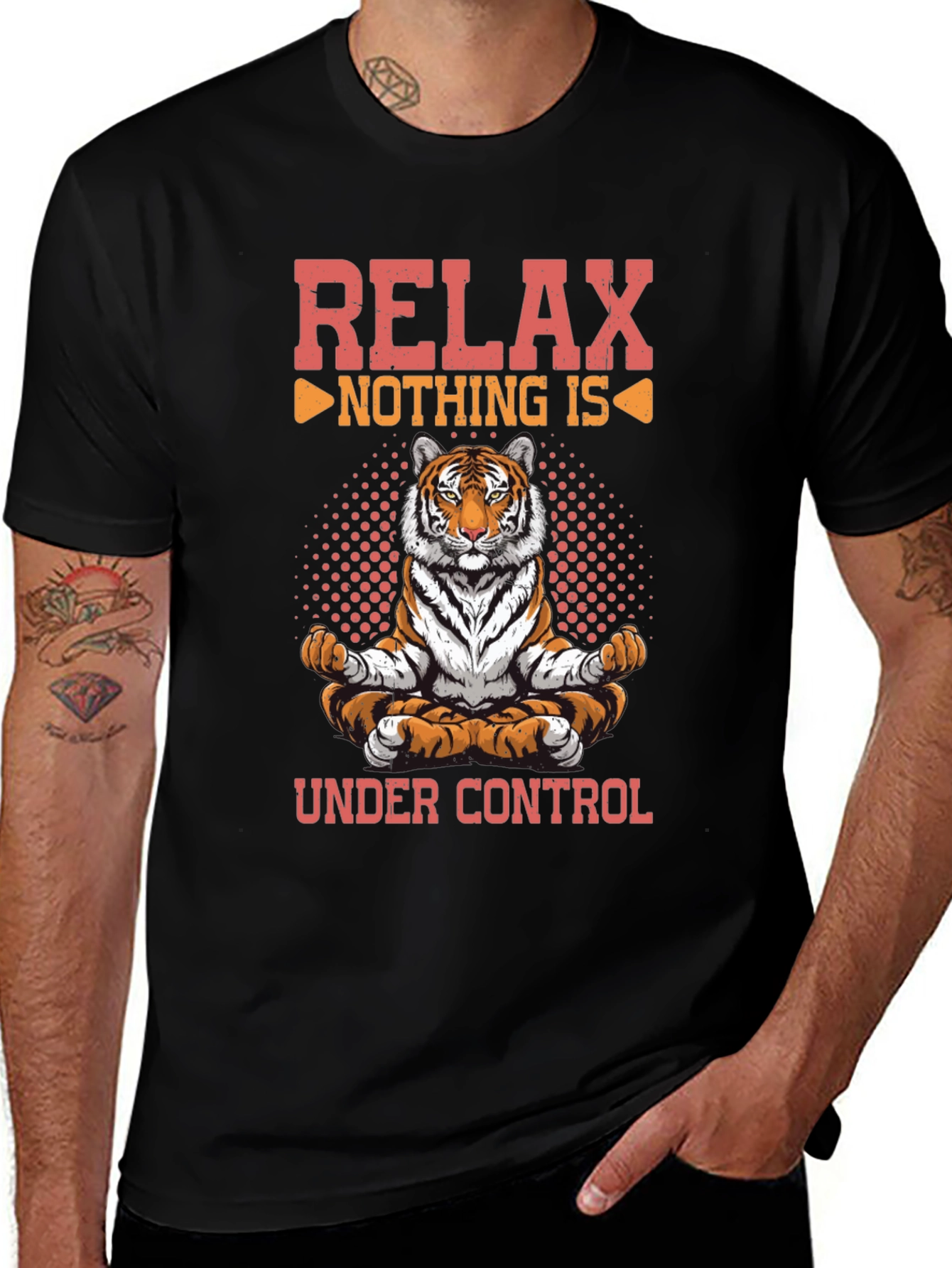 Relax Nothing is Under Control Tiger Graphic T-Shirt