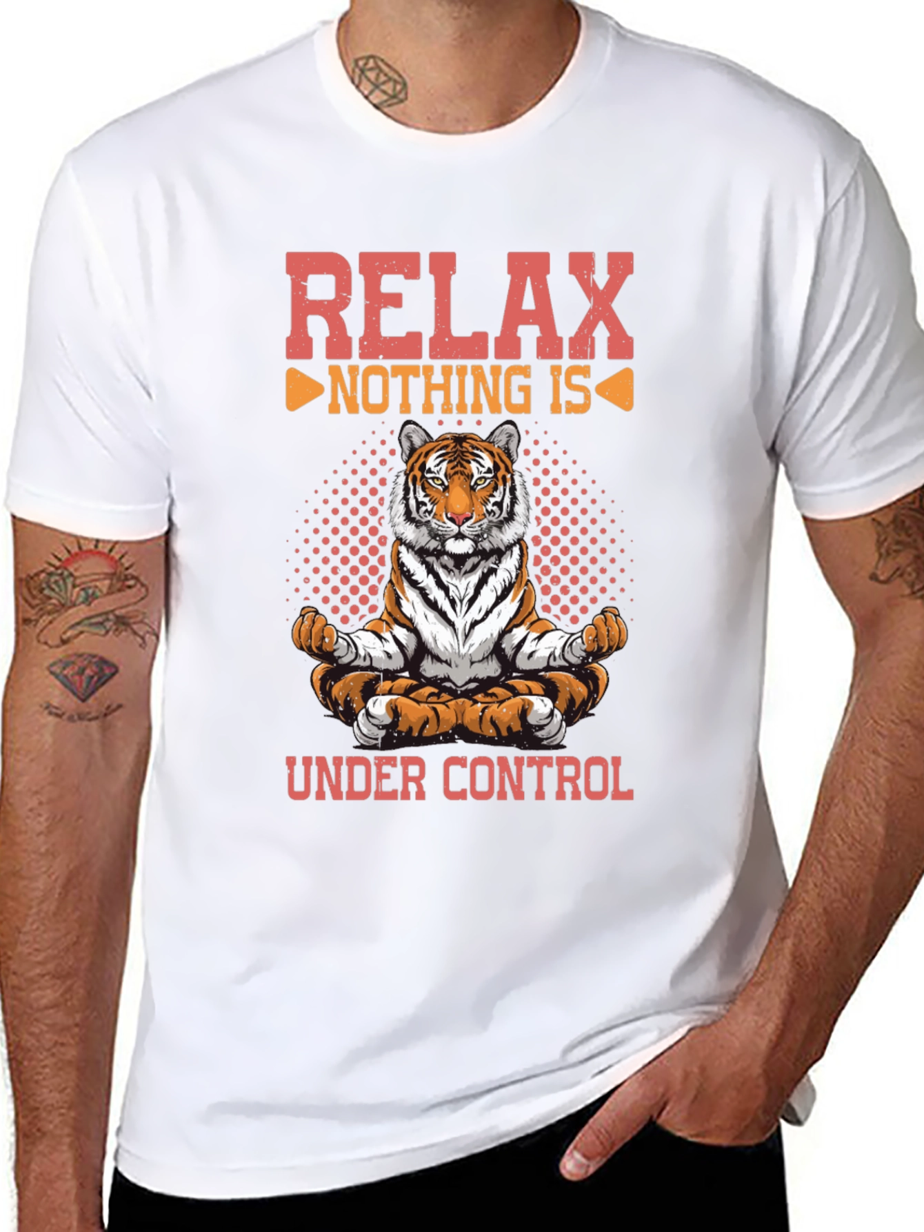 Relax Nothing is Under Control Tiger Graphic T-Shirt