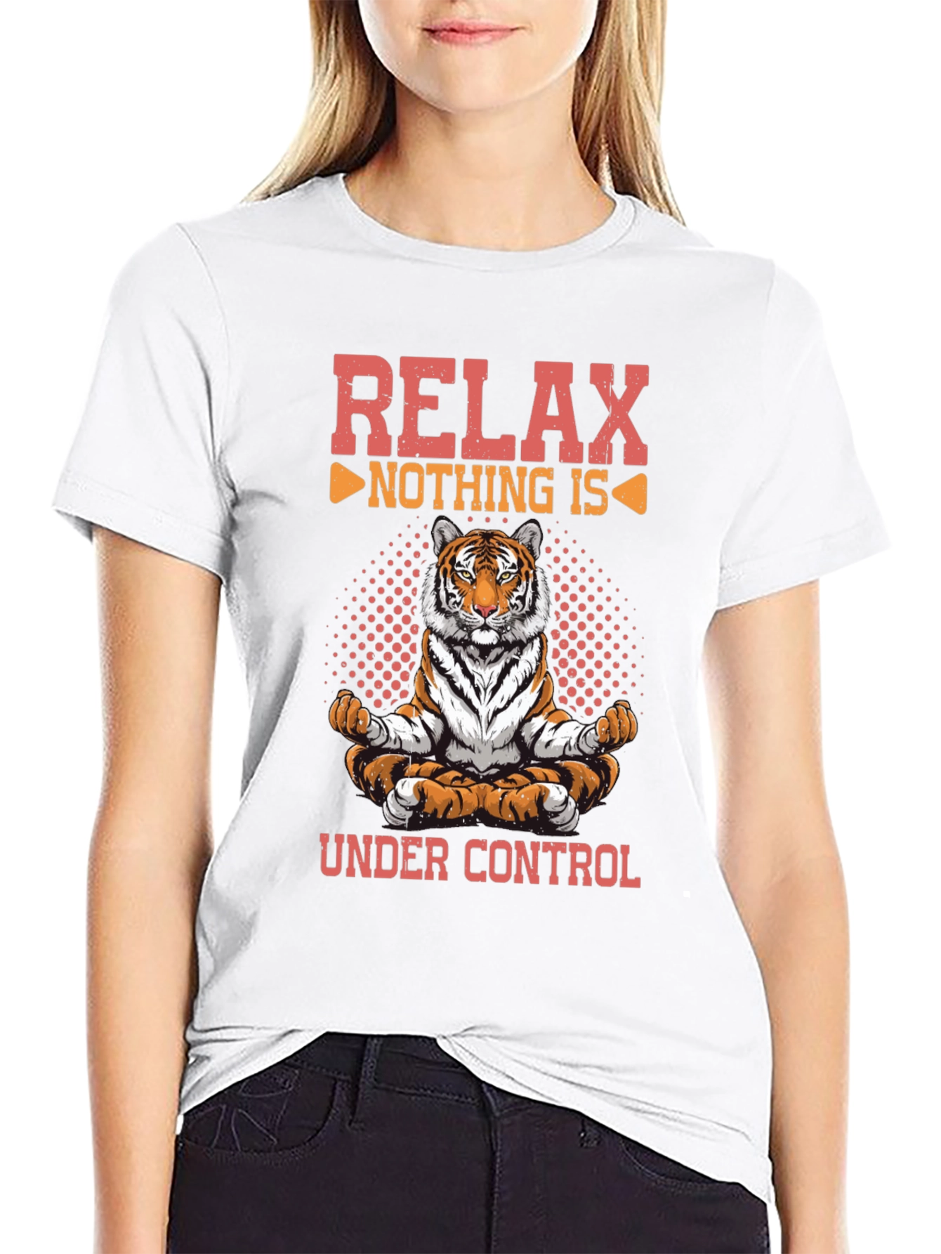 Relax Nothing is Under Control Tiger Graphic T-Shirt