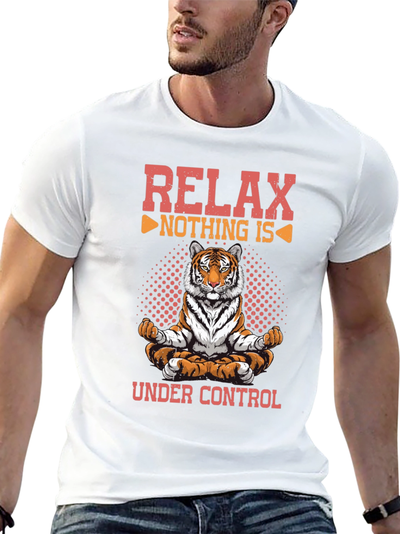Relax Nothing is Under Control Tiger Graphic T-Shirt