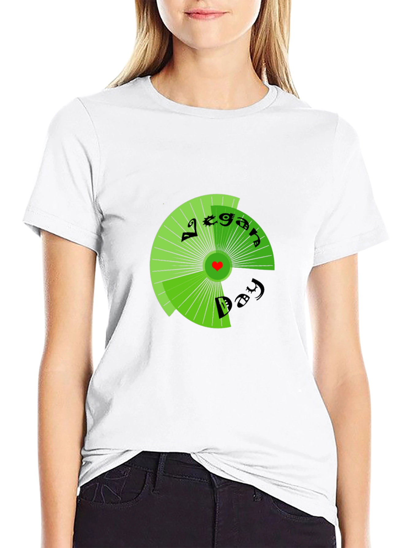 Vegan Day T-Shirt - Black Circular Graphic