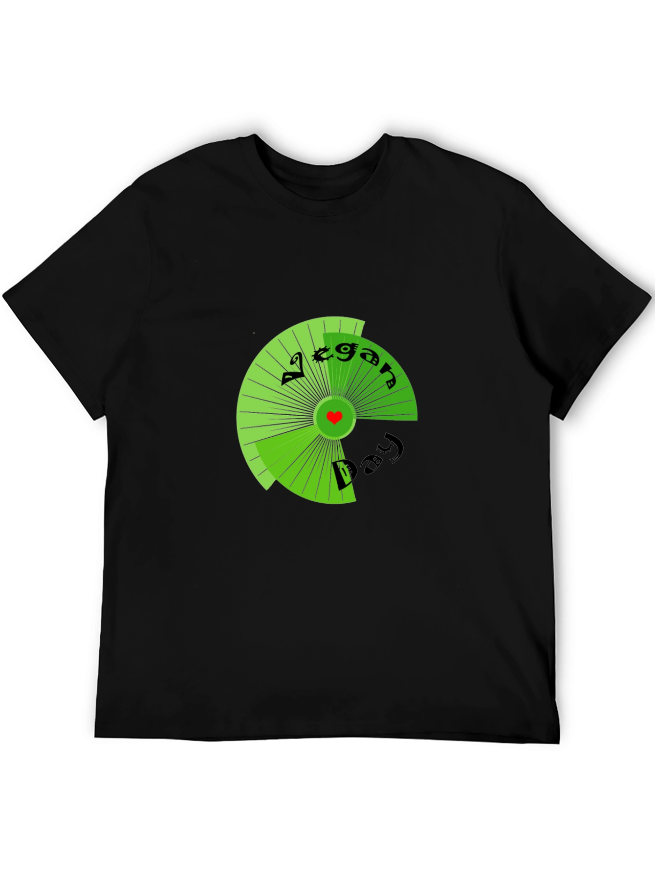 Vegan Day T-Shirt - Black Circular Graphic