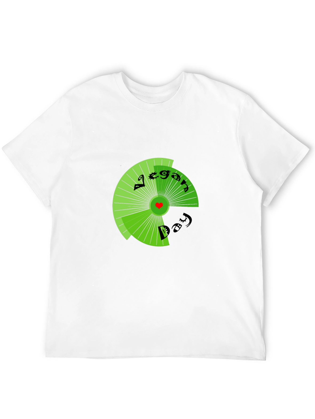 Vegan Day T-Shirt - Black Circular Graphic