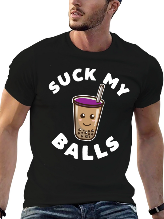 Suck My Balls Boba Tea Graphic T-Shirt