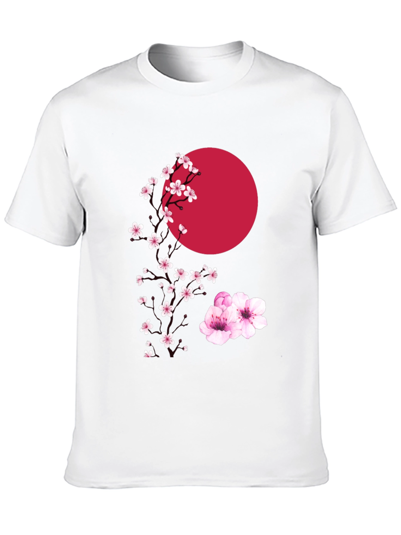 Sakura & Sun Graphic Tee - Stylish Black T-Shirt