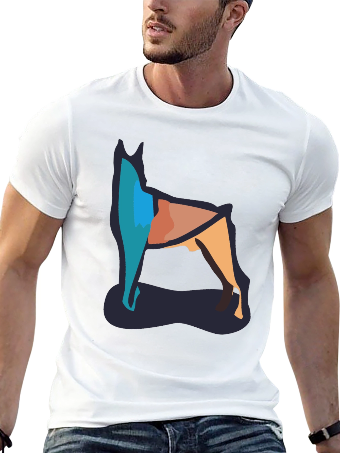 Abstract Dog Graphic T-Shirt | Casual Cotton Tee
