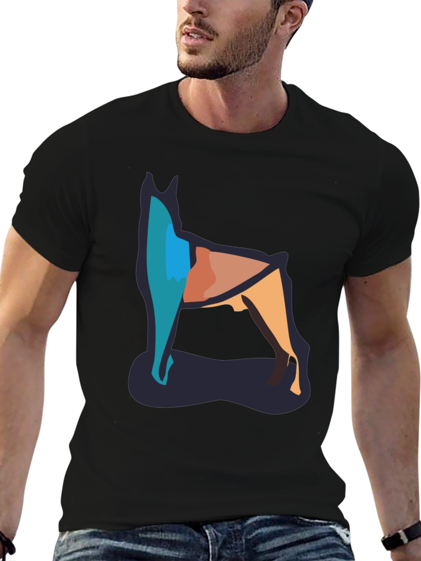 Abstract Dog Graphic T-Shirt | Casual Cotton Tee