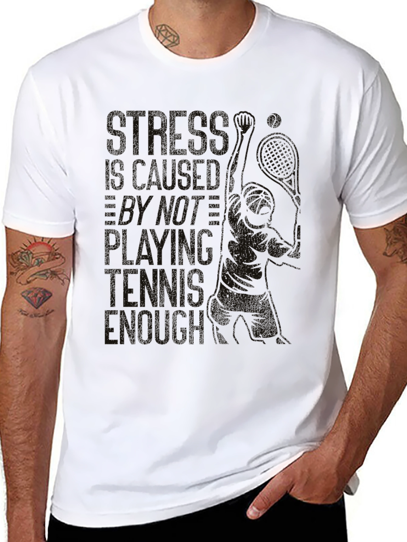 Stress Tennis Black T-Shirt