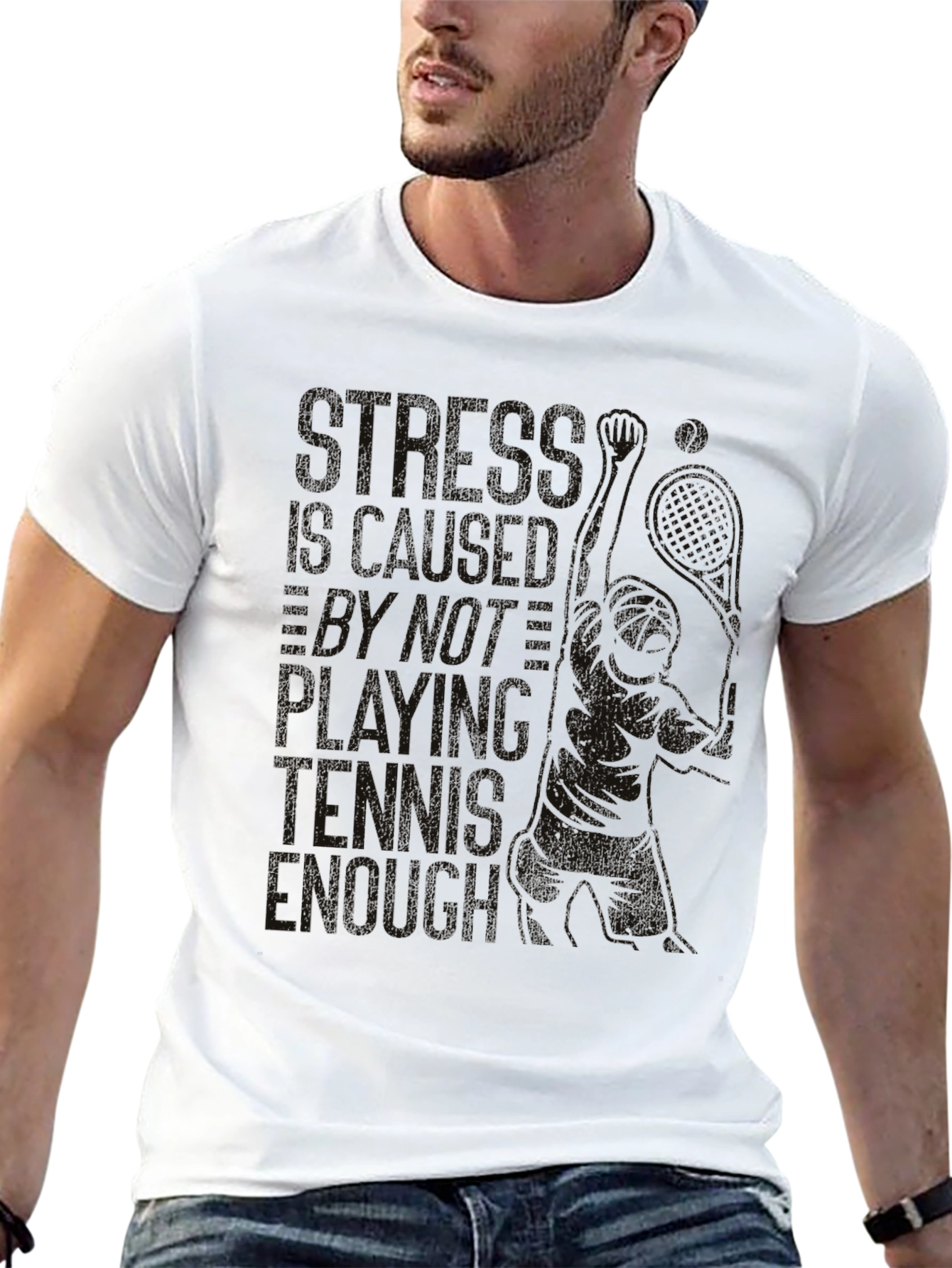Stress Tennis Black T-Shirt