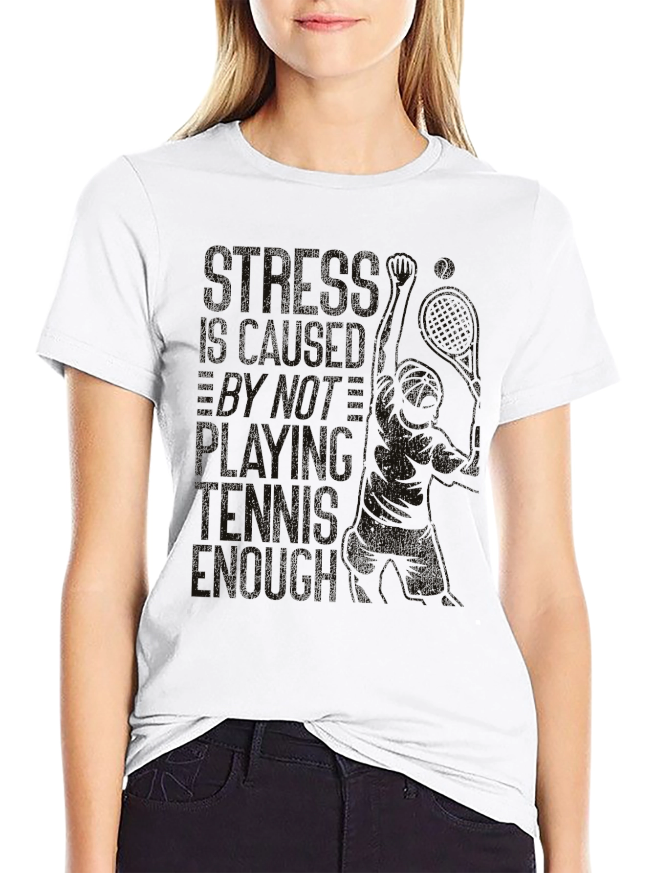 Stress Tennis Black T-Shirt