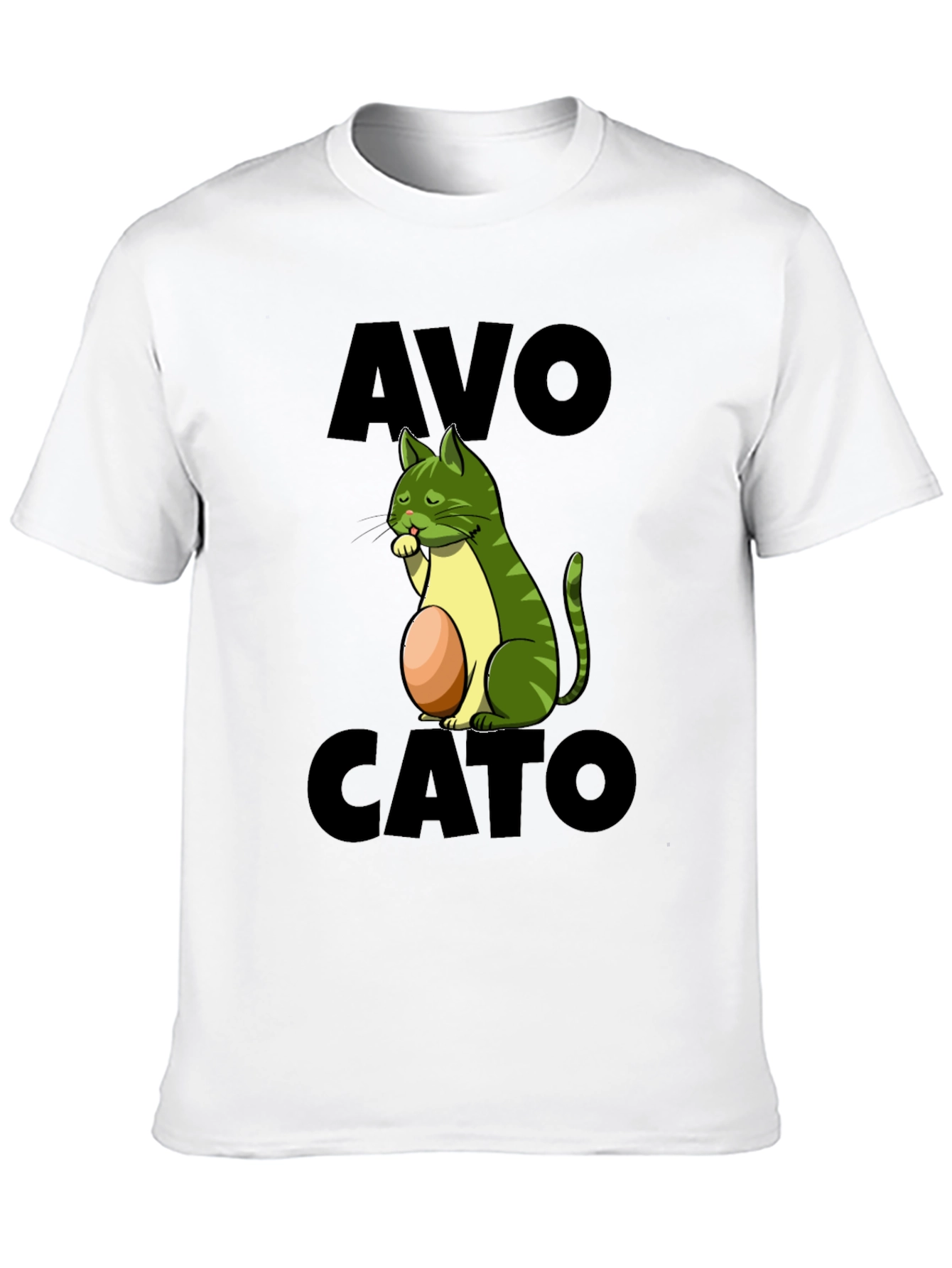 Avo Cato T-Shirt - Avocado Cat Pun Tee