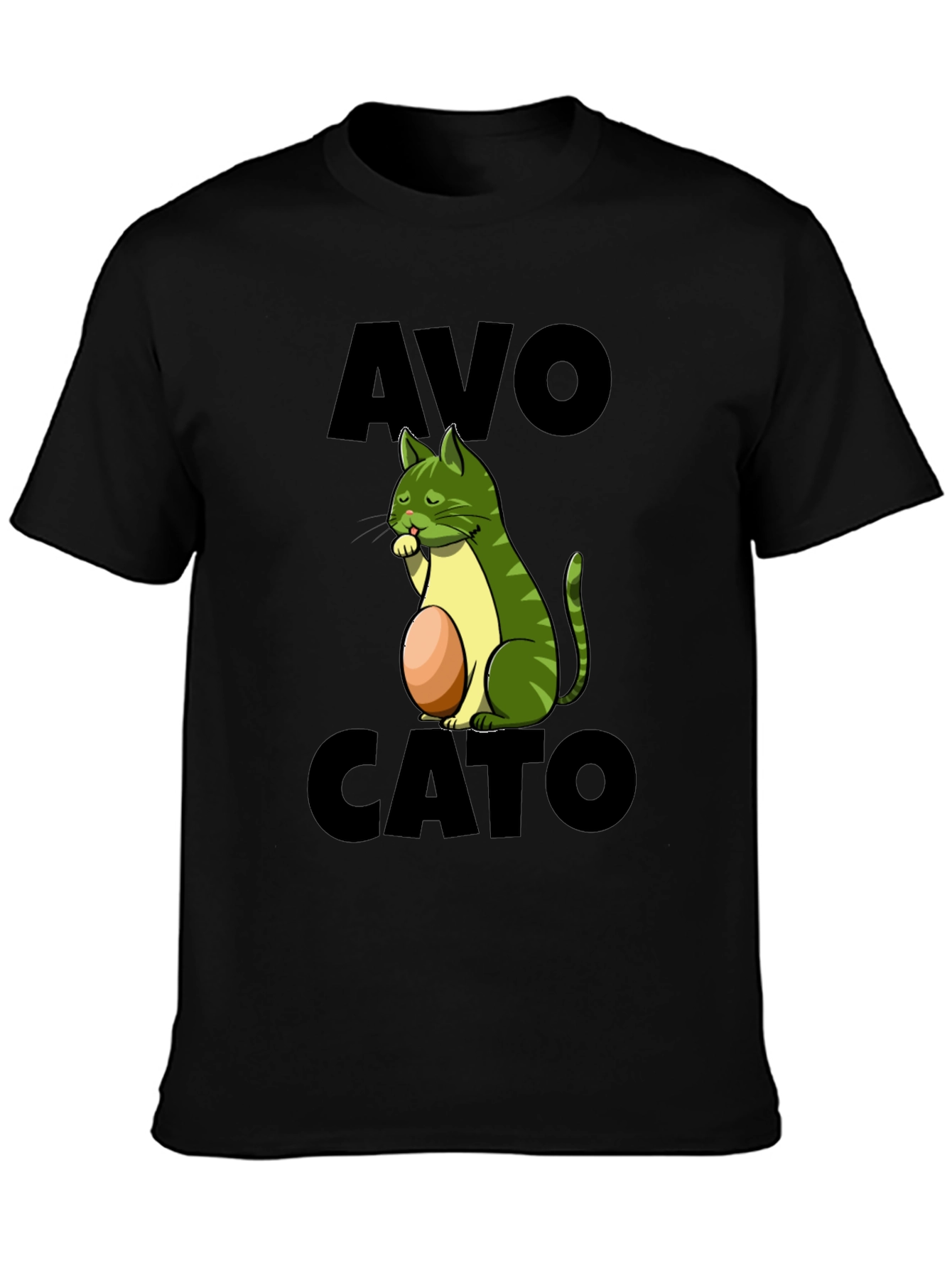 Avo Cato T-Shirt - Avocado Cat Pun Tee