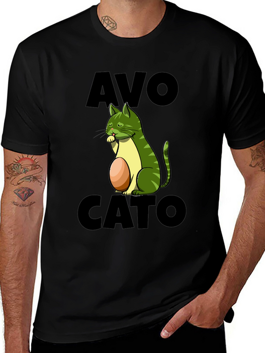 Avo Cato T-Shirt - Avocado Cat Pun Tee