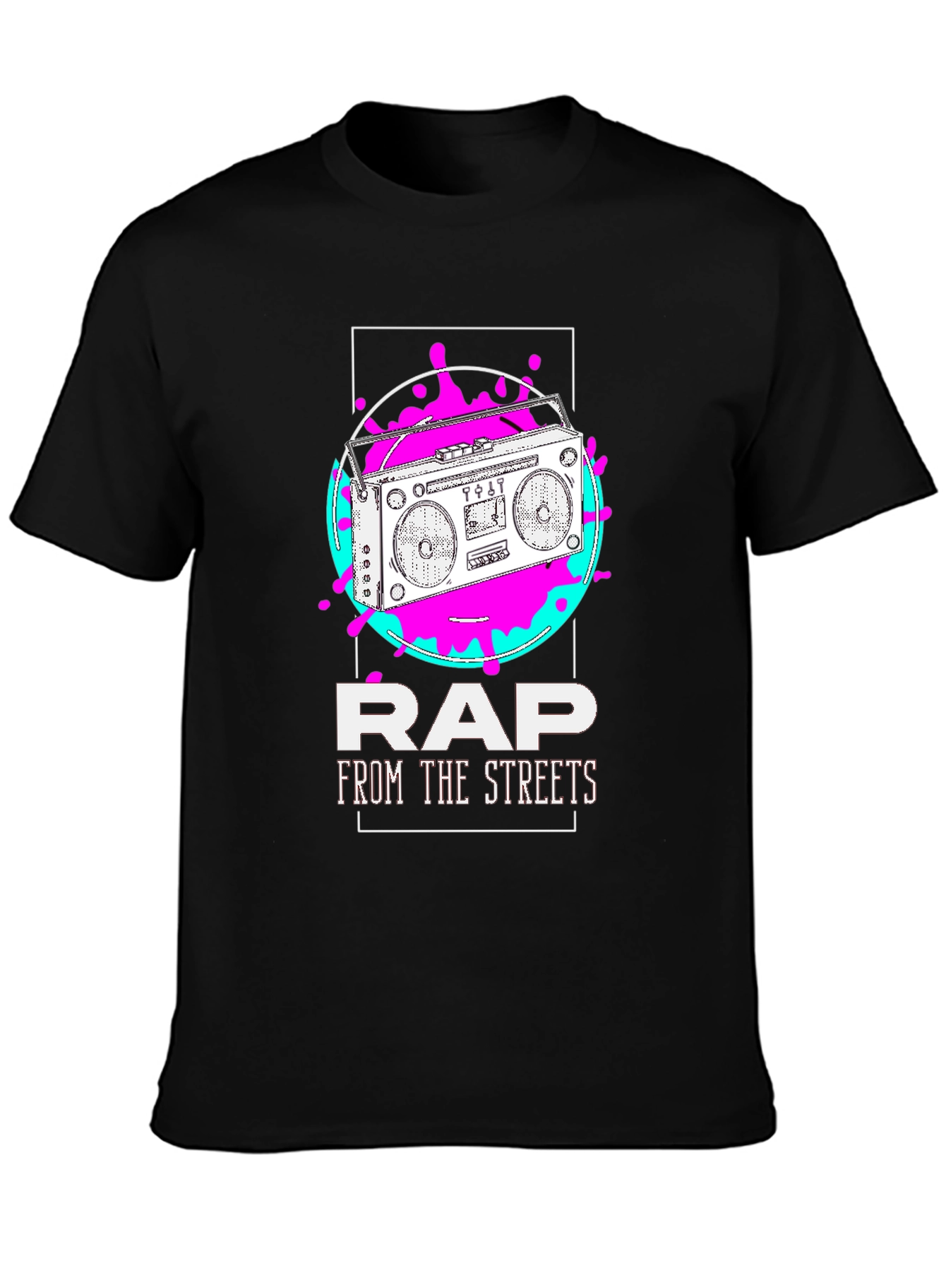 Rap From The Streets Boombox Graphic T-Shirt