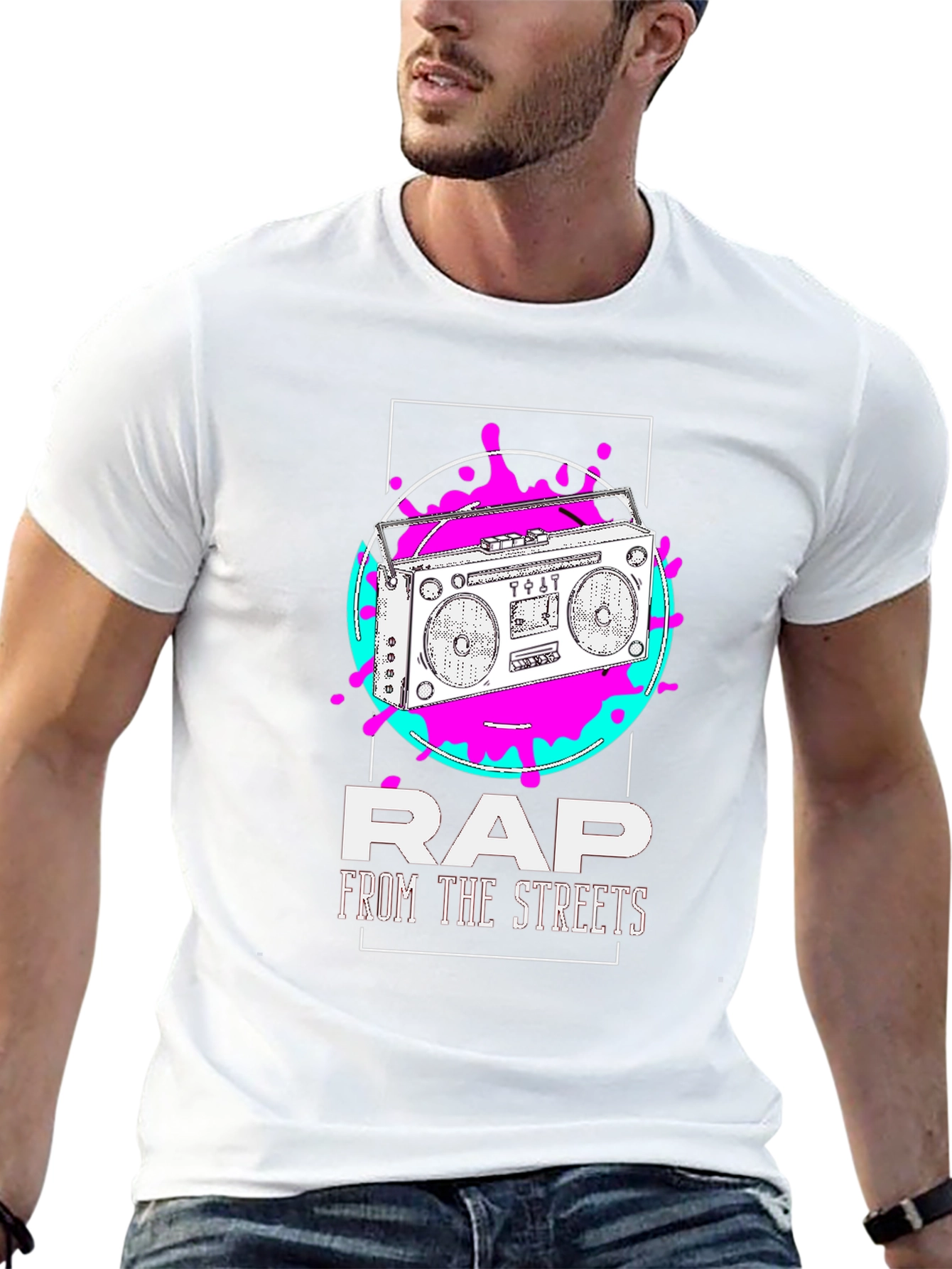 Rap From The Streets Boombox Graphic T-Shirt