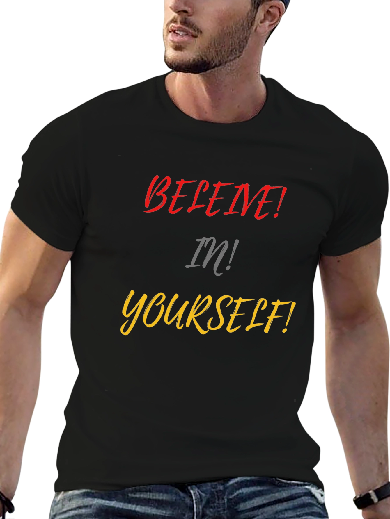 Believe in Yourself Black Graphic Tee