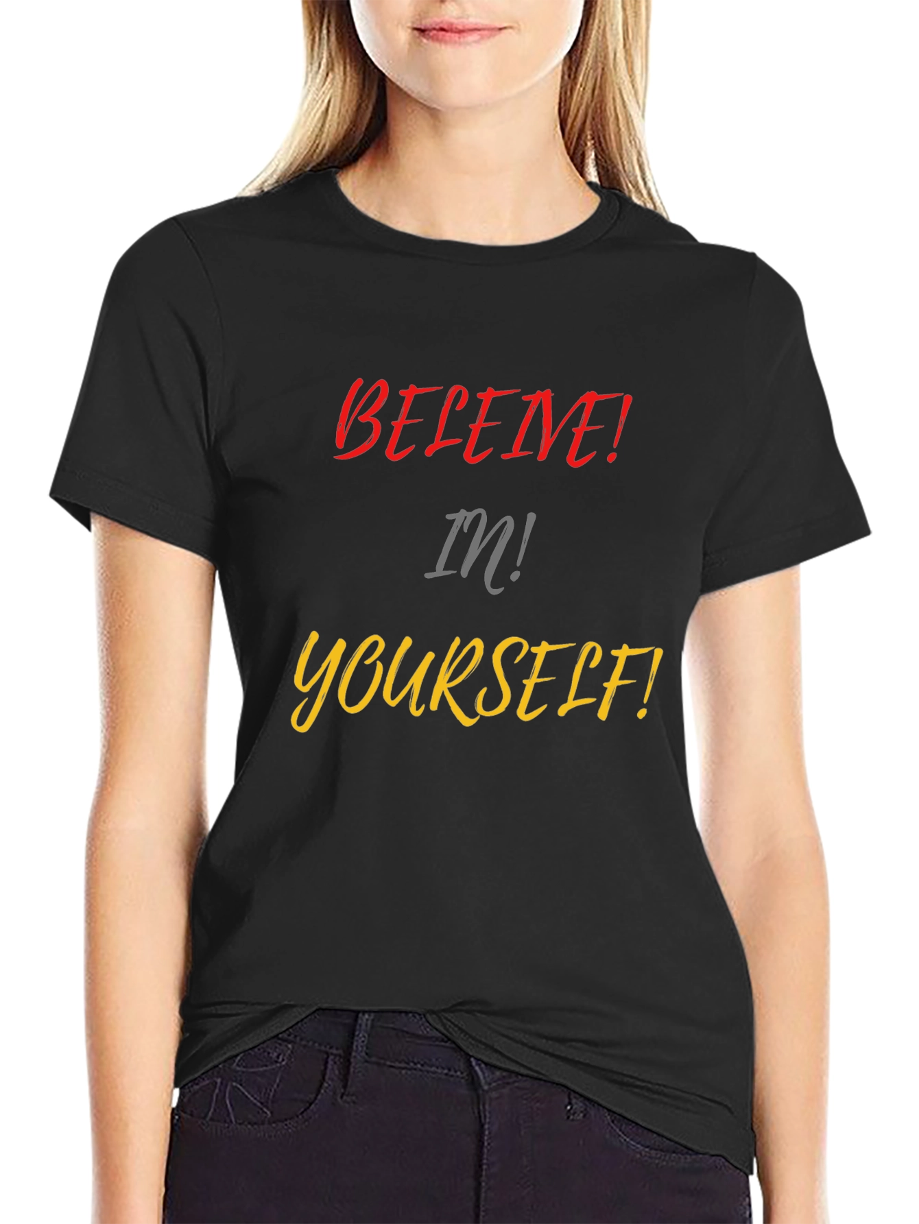 Believe in Yourself Black Graphic Tee