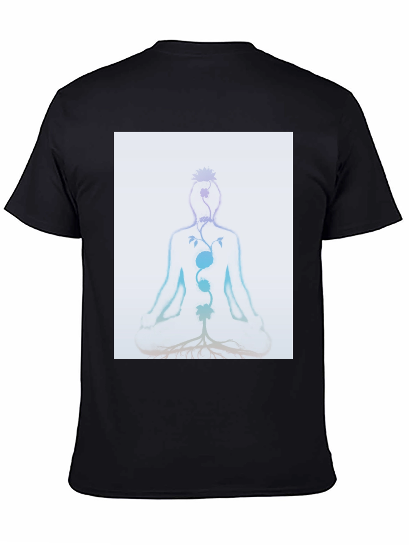 Chakra Meditation Tee - Spiritual Black T-Shirt